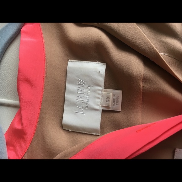 Silk Color-block Blouse tan, coral and black - Picture 5 of 6